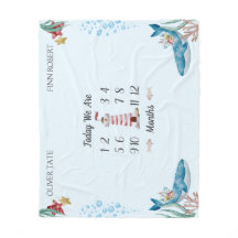 Blå valar Twin Baby Milestone