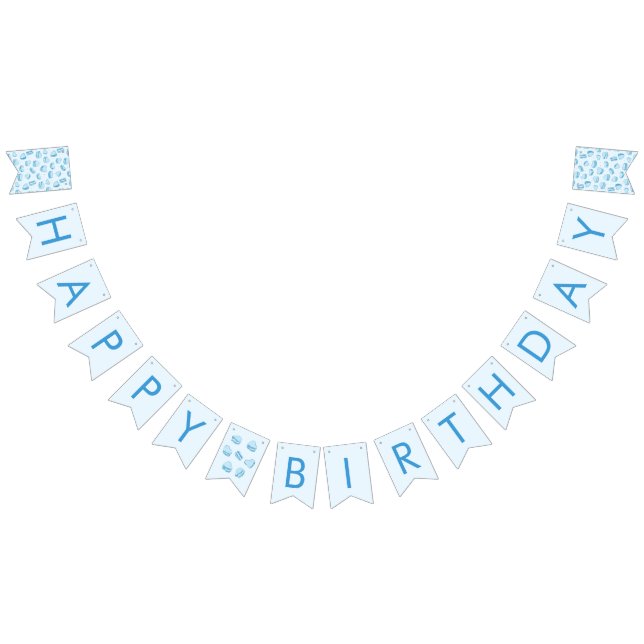 Blå Valentine Hearts Födelsedagsfest Decor Vimplar (Alla)