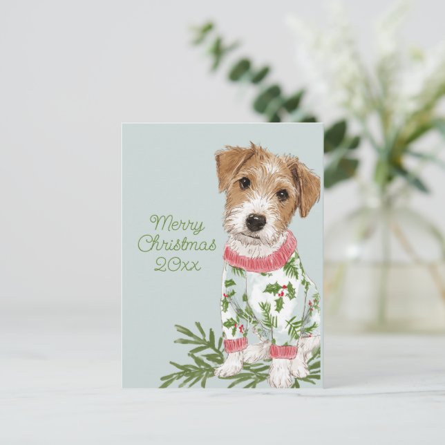 Blå Valp i Pyjamas Lägenhet Helg Vykort (Stående Fram)