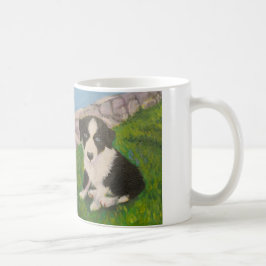 Blå valp kaffemugg
