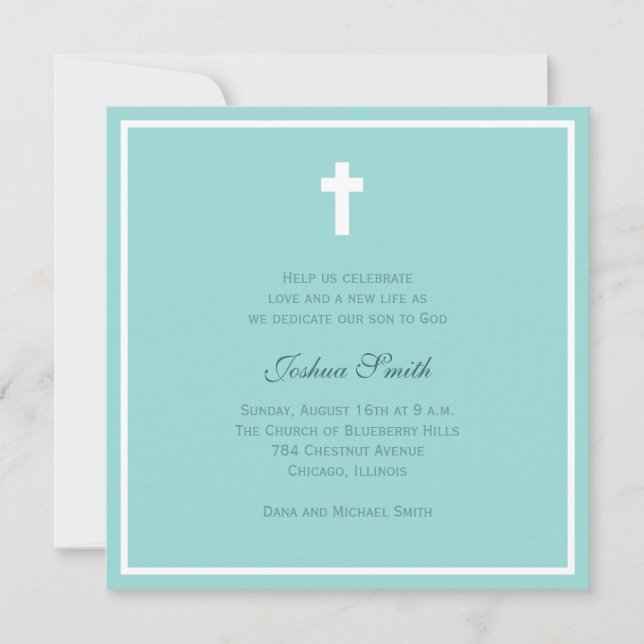 Blå välsignelse inbjudningar (Framsida)