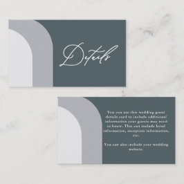 Blå valvbröllopsgästinformation bifogas kort