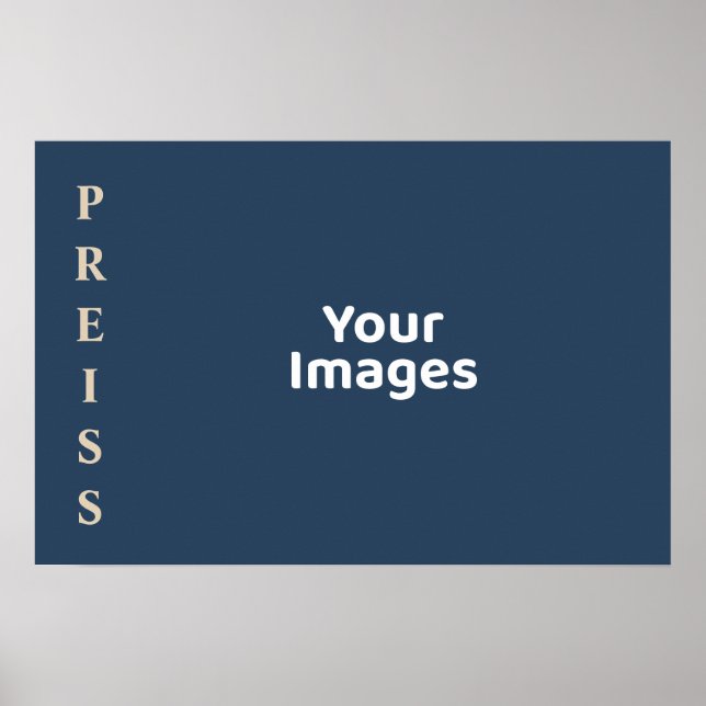 Blå/Vanilj Efternamn Foto Display Affisch (Framsidan)