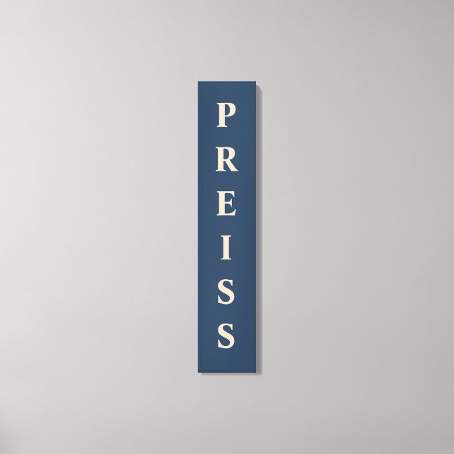 Blå/Vanilla Förnamn/Familj/Efternamn Canvastryck (Framsida)