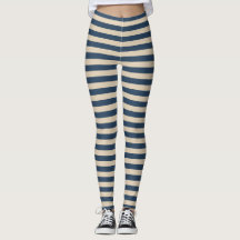 Blå/Vanilla Rand Leggings