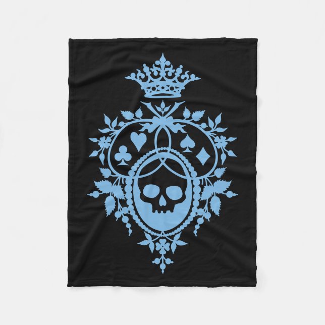 Blå Vapensköld med Skull och Cardwear Blanket Fleecefilt (Framsidan)