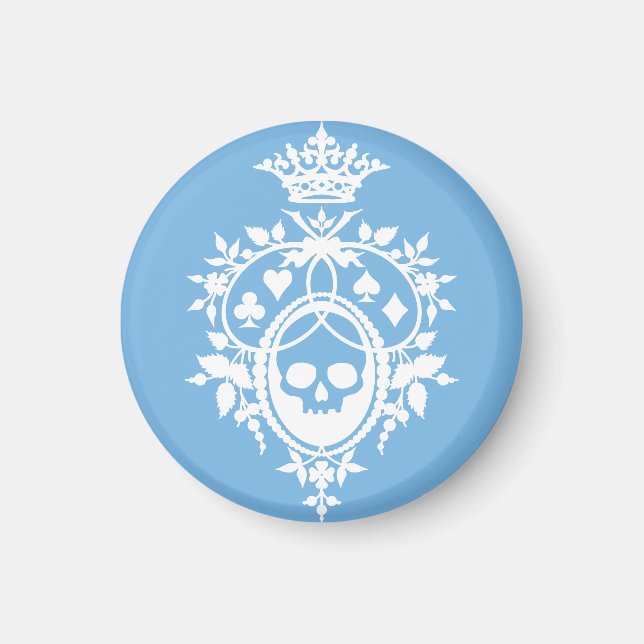 Blå Vapensköld med Skull och Cardwear Magnet (Framsidan)