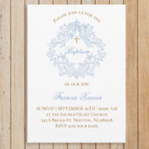 blå vapensköld pojke Baptism