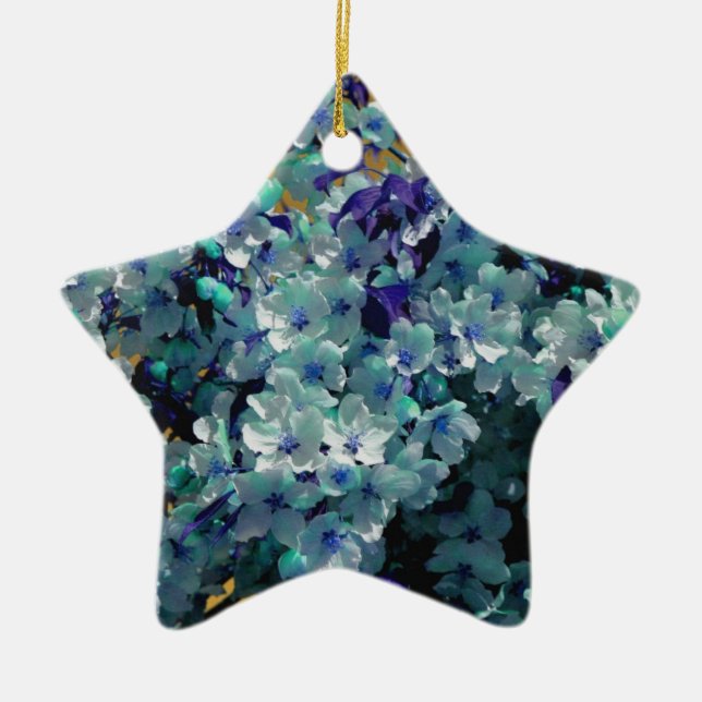 Blå Vår-Blommar blommande ornament (Framsidan)