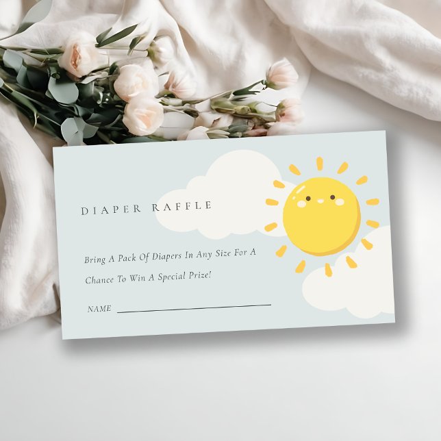 Blå vår lilla solskensfärgade Raffle Baby Shower Tilläggskort (Skapare uppladdad)