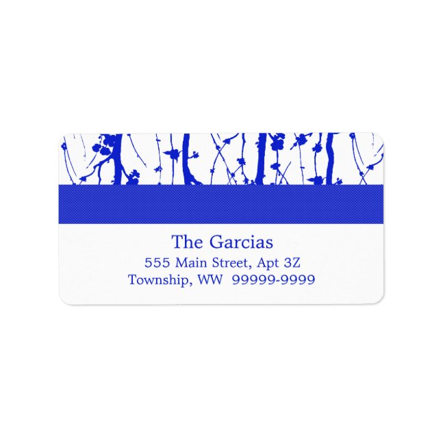Blå vårblommor adressetikett (Framsidan)