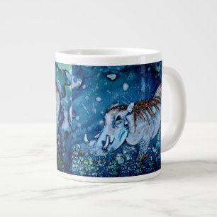 Blå varg jumbo mugg