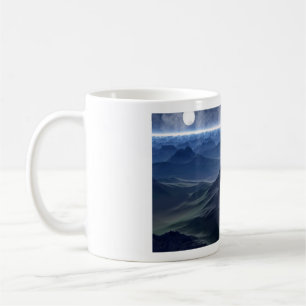 blå värld kaffemugg