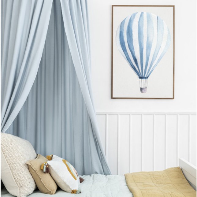Blå varmluftsballong poster (Skapare uppladdad)