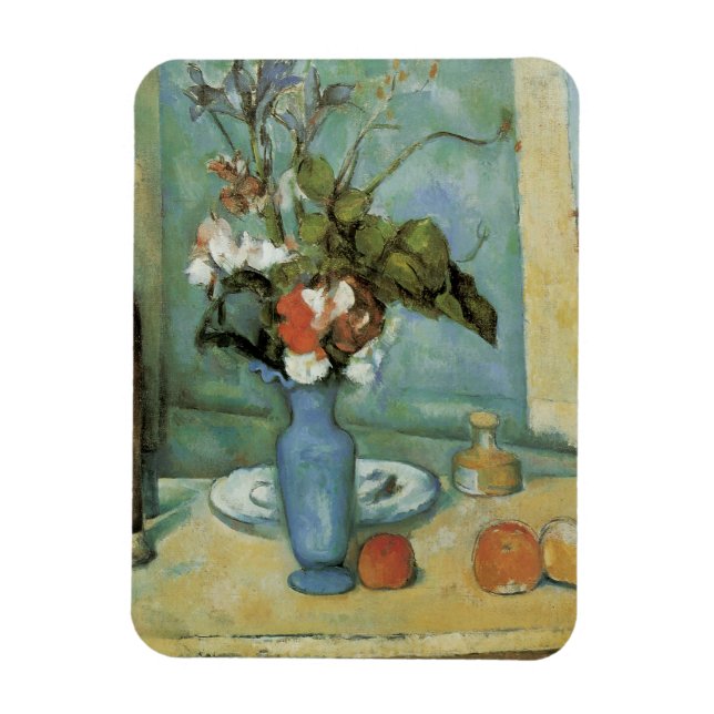 Blå Vas (blommor och frukt) av Paul Cezanne Magnet (Vertikal)
