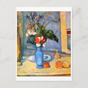 Blå vas med blommor, Paul Cézanne Vykort