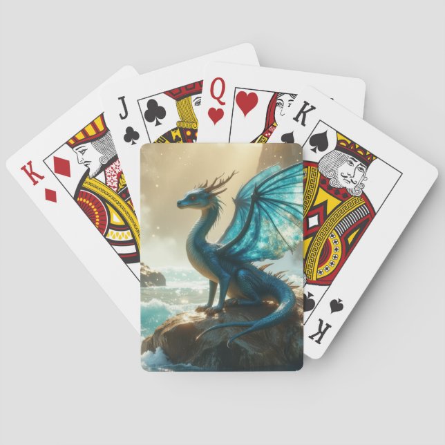 blå vatten drake casinokort (Baksidan)