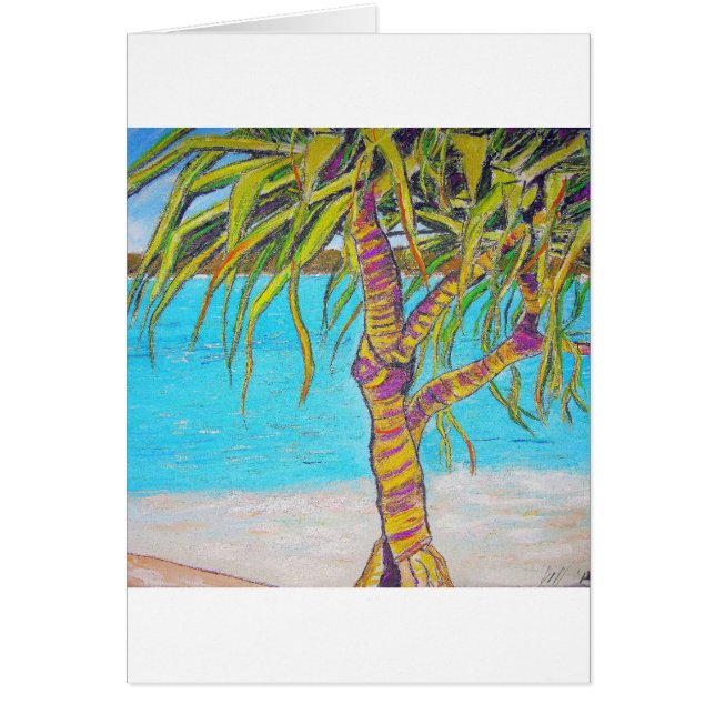 Blå Vatten Pandanas Hälsningskort (Framsidan)