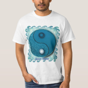 Blå Vatten Yin Yang t-shirt