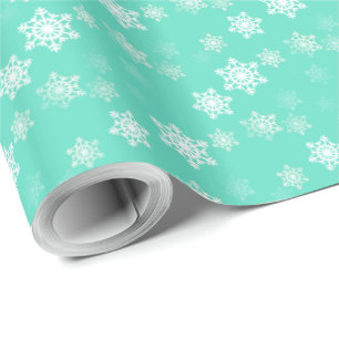 Blå vattenblåsblommor i Snö Presentpapper