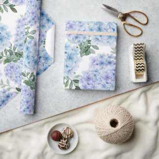 Blå vattenblommor presentpapper