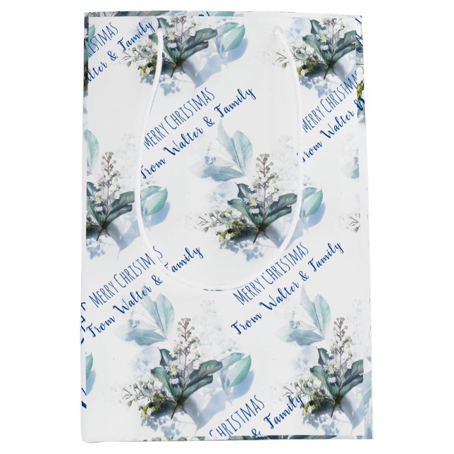 Blå vattenfärg - Anpassat namn - julklapp (Framsidan)