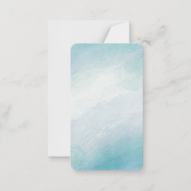 Blå vattenfärg anteckningskort (Framsida)