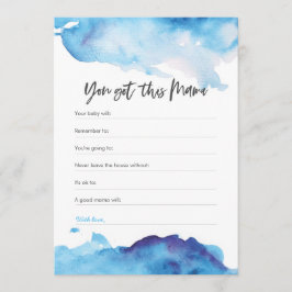 Blå vattenfärg Babyskor Du har den här mamman Inbjudningar