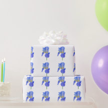 Blå vattenfärg Blå isblomma Papper