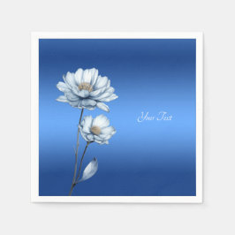 Blå vattenfärg Blommor Napkins Pappersservett