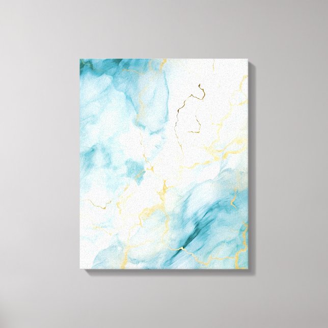 Blå vattenfärg canvastryck (Framsida)