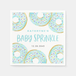 Blå vattenfärg Donuts Baby Shower Sprinkle Pappersservett