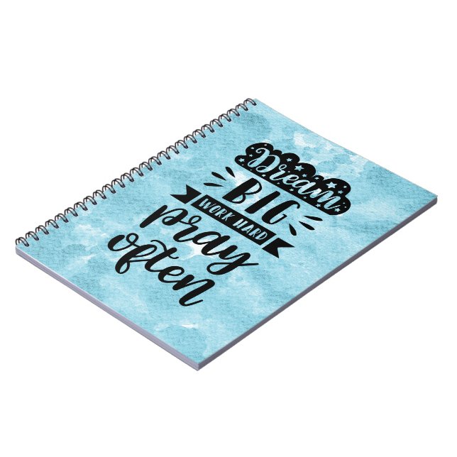 Blå vattenfärg - Dream är en stor arbetshäst. Anteckningsbok (Vänstra Sidan)