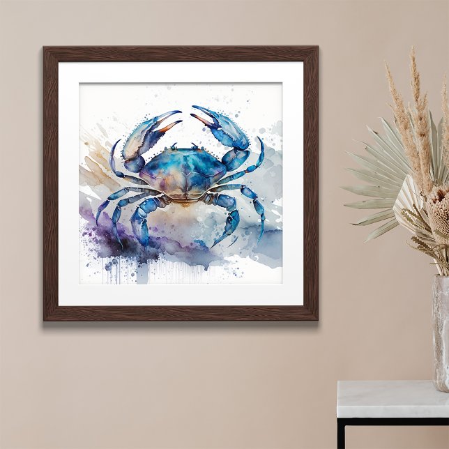 Blå vattenfärg för Crab Poster (Skapare uppladdad)
