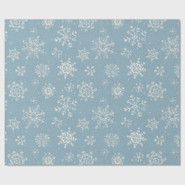 Blå vattenfärg för vintersnöflinga presentpapper