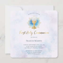 blå vattenfärg | Första inbjudan till fackförening