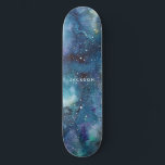 Blå vattenfärg Galaxy Space Stars Namn Mini Skateboard Bräda 18,5 Cm<br><div class="desc">Blå vattenfärg Galaxy Stars Space-skateboard är ute ur världen med en blå,  lila,  teal och svart snurrande vattenfärgseffekt,  plus ditt namn.</div>