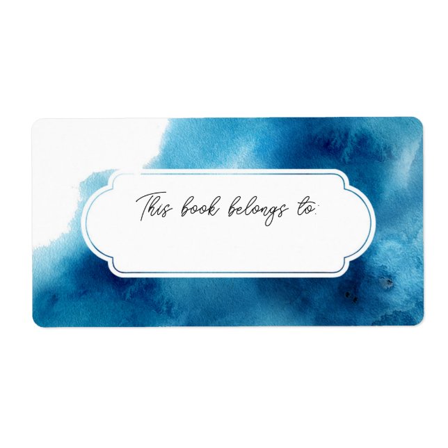 Blå vattenfärg i Bok-Tillhören som ska märkas Fraktsedel (Framsidan)