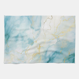 Blå vattenfärg kökshandduk