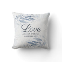 Blå vattenfärg Löv Flowers Botanical Bröllop