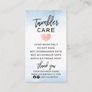 Blå vattenfärg med hjärtklummerbehandling visitkort