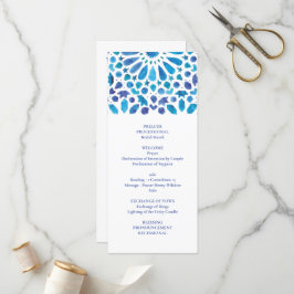 Blå vattenfärg, Medelhavsbricka Mönster Program