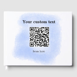 blå vattenfärg QR-genomsökningskod lägga till anpa Gästböcker
