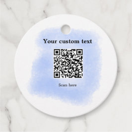 blå vattenfärg QR-genomsökningskod lägga till anpa Gåvor Etiketter