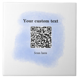 blå vattenfärg QR-genomsökningskod lägga till anpa Kakelplatta
