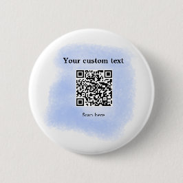 blå vattenfärg QR-genomsökningskod lägga till anpa Knapp