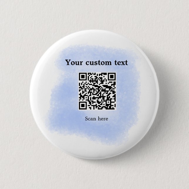 blå vattenfärg QR-genomsökningskod lägga till anpa Knapp (Framsida)