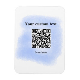 blå vattenfärg QR-genomsökningskod lägga till anpa Magnet