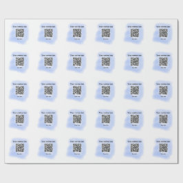 blå vattenfärg QR-genomsökningskod lägga till anpa Presentpapper