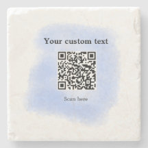 blå vattenfärg QR-genomsökningskod lägga till anpa